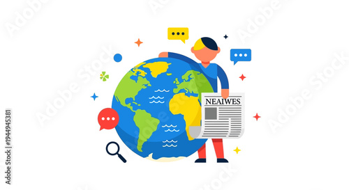 Global News and Information Distribution through Digital Communication and Media