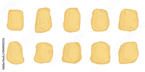 Hand drawn gold rocks Gold nuggets Gemstones For game environment, design