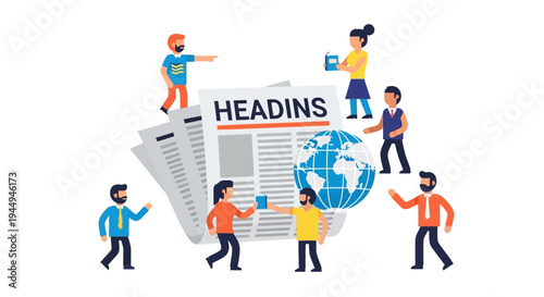 Diverse Team Collaborating to Blend Information and Craft Engaging News Content for Publication