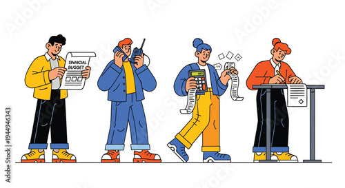 Set of 4 workers in different professions vector