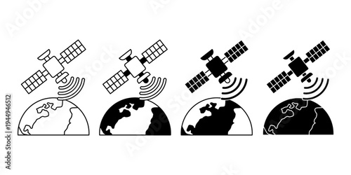 Military Satellite Surveillance Symbol For Global Monitoring And Space Defense Technology Color Icon