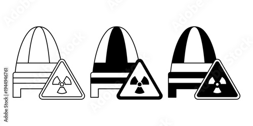 Nuclear Warhead Hazard Symbol For Radiation Danger Warning And Strategic Weapon Indicator Color Icon