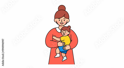 Mother holding her child close with love and tenderness, illustrating familial bonds and nurturing care
