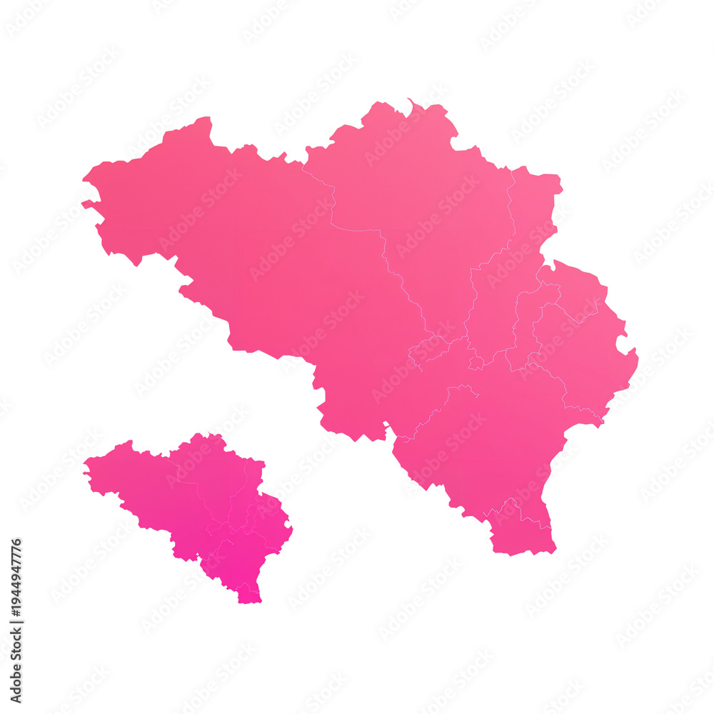 Fototapeta premium Pink Gradient Map of Ukraine - Isolated on White Background