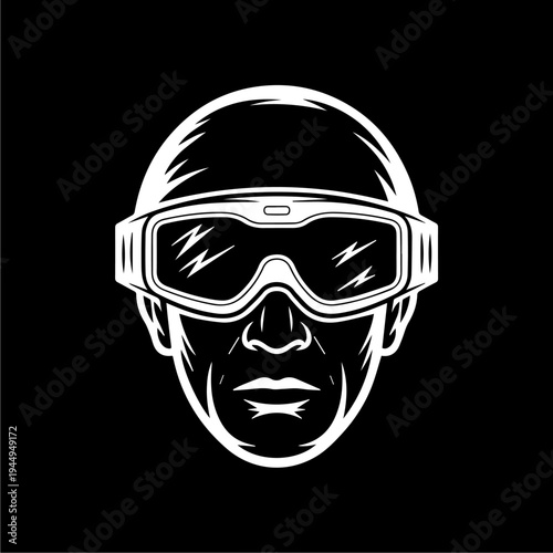 Man wearing VR headset futuristic technology digital immersion virtual reality.