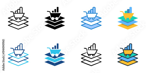 Wallpaper Mural Layered market presentation icons set multiple style collection. Editable stroke 
 Torontodigital.ca