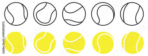 tennis ball icon set. tennis ball icon page symbol for your web site design tennis ball icon logo, app, UI. tennis ball icon in trendy flat style isolated