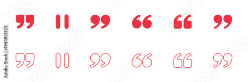 Quotation marks and brackets vector icon set for design projects. Set of Quotation Mark Punctuation Symbol Quote Sign Speech Bubble Icon Left Right Pointing Vector Illustration Isolated 