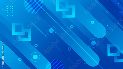 Professional navy blue backdrop with dynamic overlapping design elements