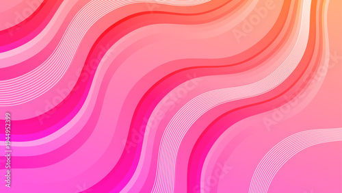 Warm energetic backdrop with flowing pink and coral wavy shapes