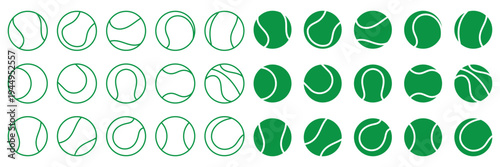 tennis ball icon set. tennis ball icon page symbol for your web site design tennis ball icon logo, app, UI. tennis ball icon in trendy flat style isolated