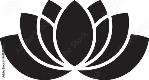 Minimalist Lotus Flower Symbol Elegant Spiritual Yoga Meditation Nature Icon Floral Design