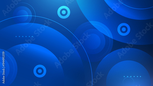 Deep blue technological background with concentric circles and subtle light spots for software and innovation concept