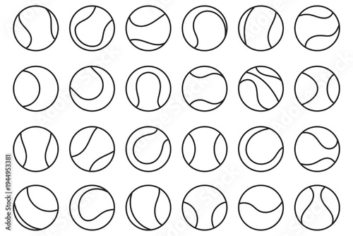 tennis ball icon set. tennis ball icon page symbol for your web site design tennis ball icon logo, app, UI. tennis ball icon in trendy flat style isolated