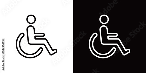 車椅子のモノクロアイコン・マーク