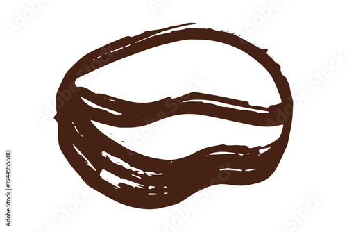 Hand drawn fresh roasted coffee bean Arabica robusta seed doodle Single element for print, web, design, decor