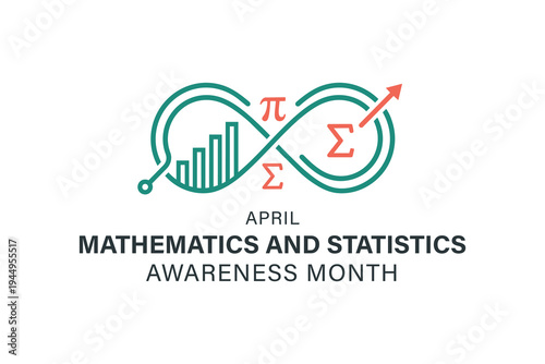 Mathematics and Statistics Awareness Month Vector Illustration for April