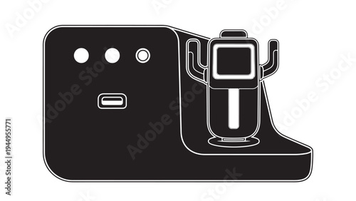 Coffee Machine Icon for Kitchen Appliance Beverage Preparation and Modern Cafe Equipment Vector Illustration