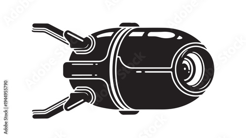 Industrial Electric Motor Icon for Manufacturing Engineering and Heavy Machinery Equipment Vector Illustration