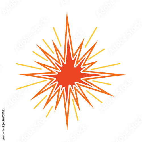 Explosion Blast Energy Impact Symbol For Hazard Warning And Disaster Alert Color Icon