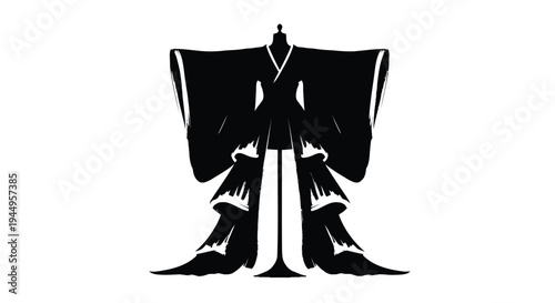 Vector illustration of a kimono on a mannequin