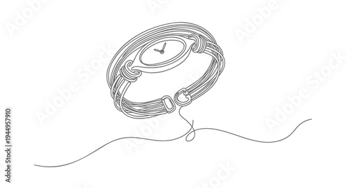Vector illustration of a broken watch with a snapped strap