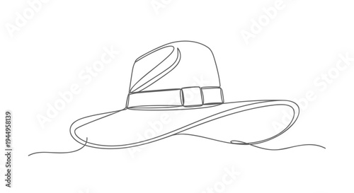 Vector line drawing of a cowboy hat