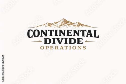 Continental Divide Operations gold emblem badge logo design for business corporate branding and mountain landscape theme
