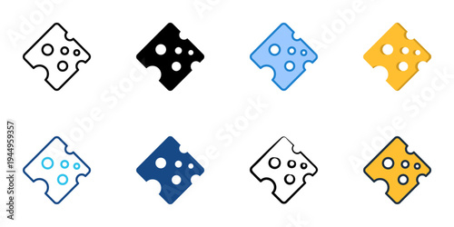 Cheese icons set multiple style collection. Editable stroke 
