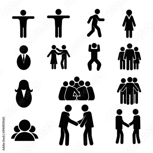 Diverse silhouettes representing various human activities