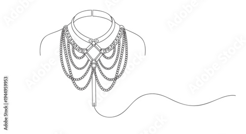 Vector illustration of layered chain necklace