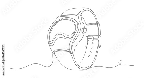 Vector illustration of smartwatch with line art style