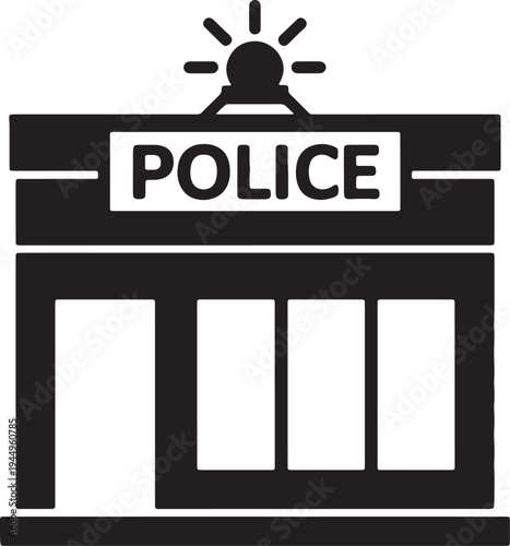Police station icon symbol law enforcement building