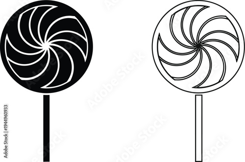 Black and white lollipop illustrations Vector