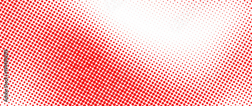 Red color halftone grain texture. Faded dotted gradient pattern background. Raster comic pop art gradation wallpaper. Grunge pixelated cartoon overlay backdrop. Anime or manga wavy noise cover. Vector