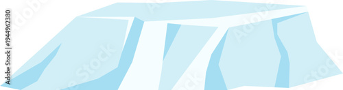 Floating iceberg illustration. Arctic, polar, frozen for climate and ocean concept. Vector isolated