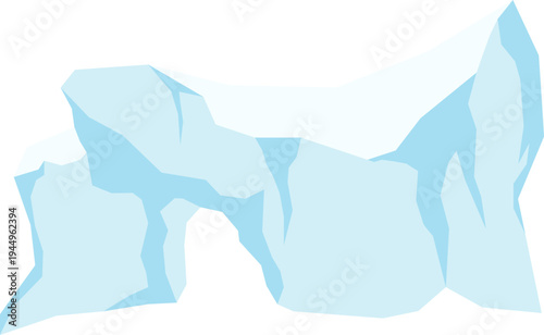 Floating iceberg illustration. Arctic, polar, frozen for climate and ocean concept. Vector isolated