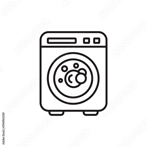 washing machine icons minimalist flat style design, washing machine Vector illustration on white background