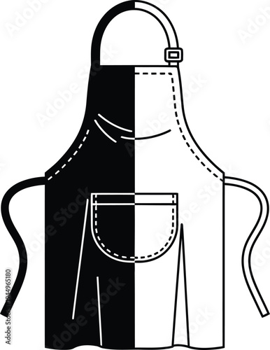 Black and white apron illustration Vector