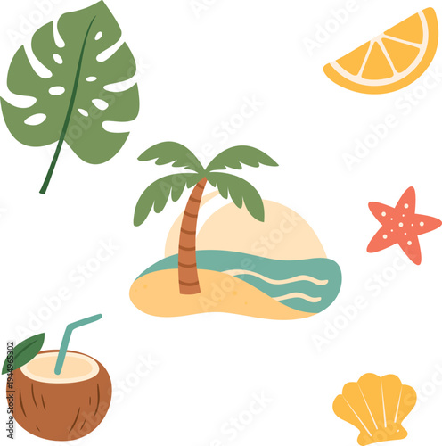 Summer Design Elements Clipart Collection