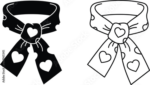 Heart shaped chokers with charms Vector