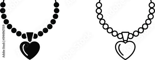 Heart necklace jewelry Vector