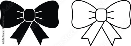 Black and white bows Vector