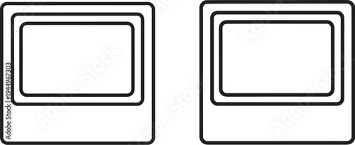 Minimalist double square frame design Vector