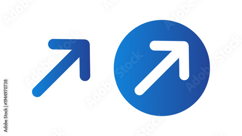 Arrow Diagonal Up Right Direction Symbol For Growth Trend Navigation Color Icon