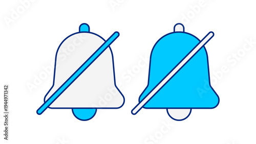 Bell Slash Notification Mute Symbol For Alert Disable And Silent Mode Color Icon