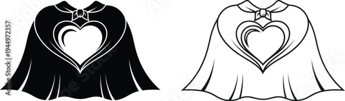 Heart shaped cape designs Vector