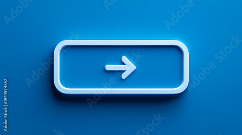 Blue directional arrow button on a smooth background