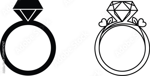 Diamond engagement rings Vector