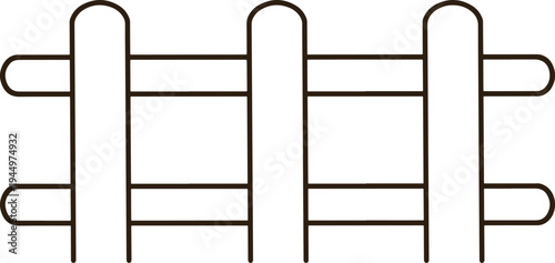 Hand Drawn Garden Fence Line Art Cute Cartoon Fence Icon Minimalist Doodle For Kids and Decoration